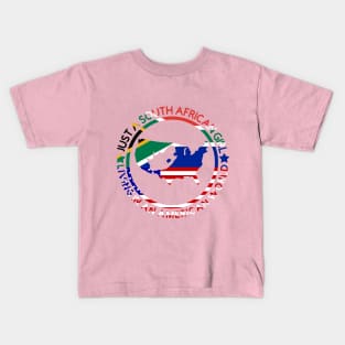 South African American flag, South African Girl Living in an American World Kids T-Shirt